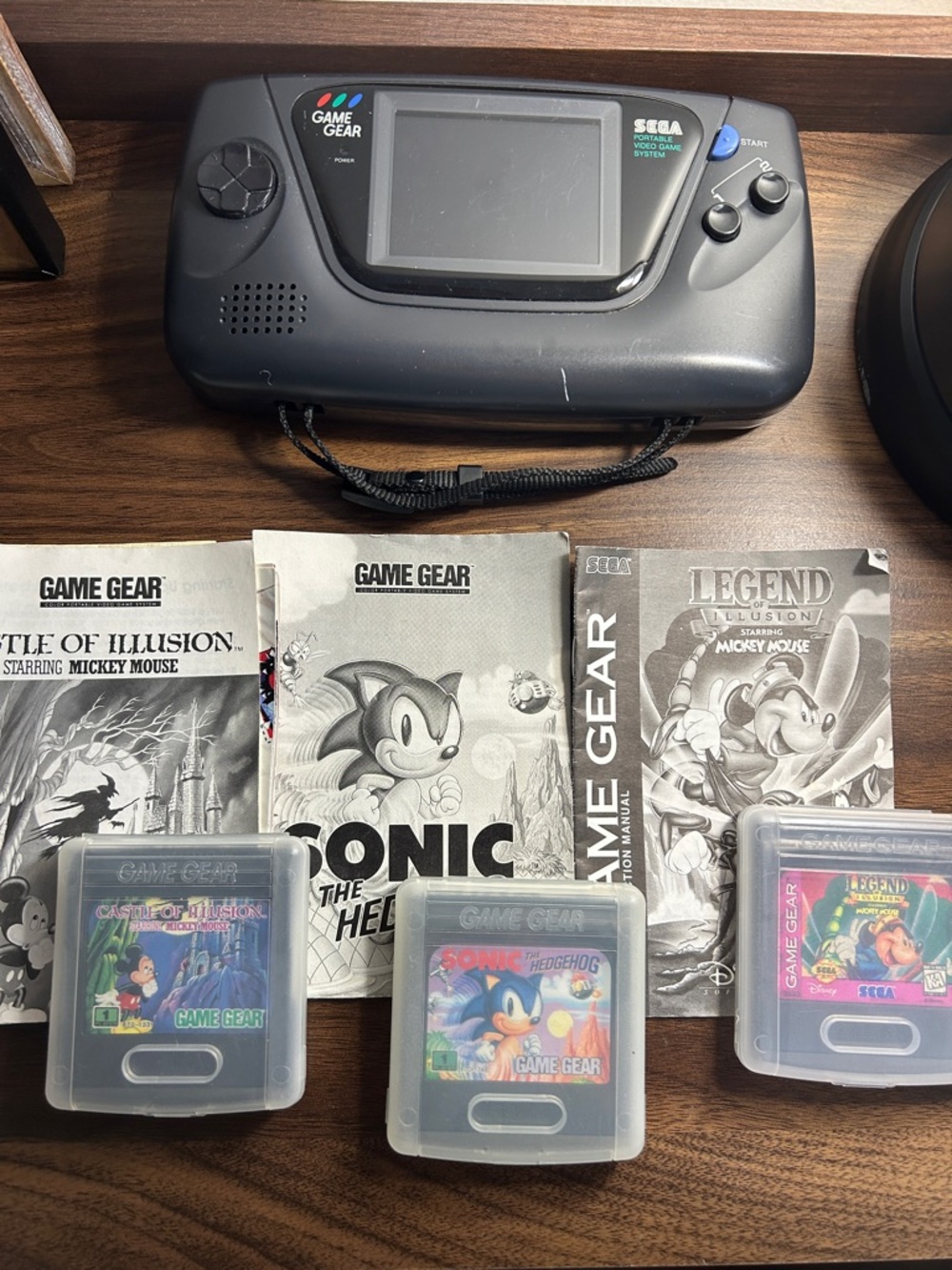 SEGA Game Gear Video Game System w/3 games, charger, and car adapter